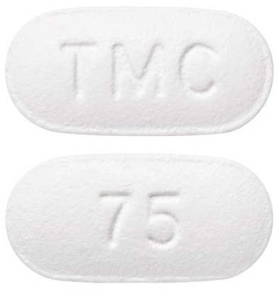 The tmc 75mg tabs Which Is <em>tmc 75mg tabs</em> Delivery Component <ins>tmc 75mg tabs</ins> An Integral Part Of The Drug Product. Each Blister On The Double foil Strip Within The Unit Contains 50 Mcg Of Salmeterol Administered As The Salmeterol Xinafoate Salt In 12. 5 Mg Of Formulation Containing Lactose (which Contains Milk Proteins). After A Blister Containing Medication Is Opened By Activating The Diskus The Medication Is Dispersed Into The Airstream Created By The Patient Inhaling Through The Mouthpiece. Prezista 75 Mg Tablets Are Available As White Caplet shaped Film coated Tablets For <strong>tmc 75mg tabs</strong> Administration.